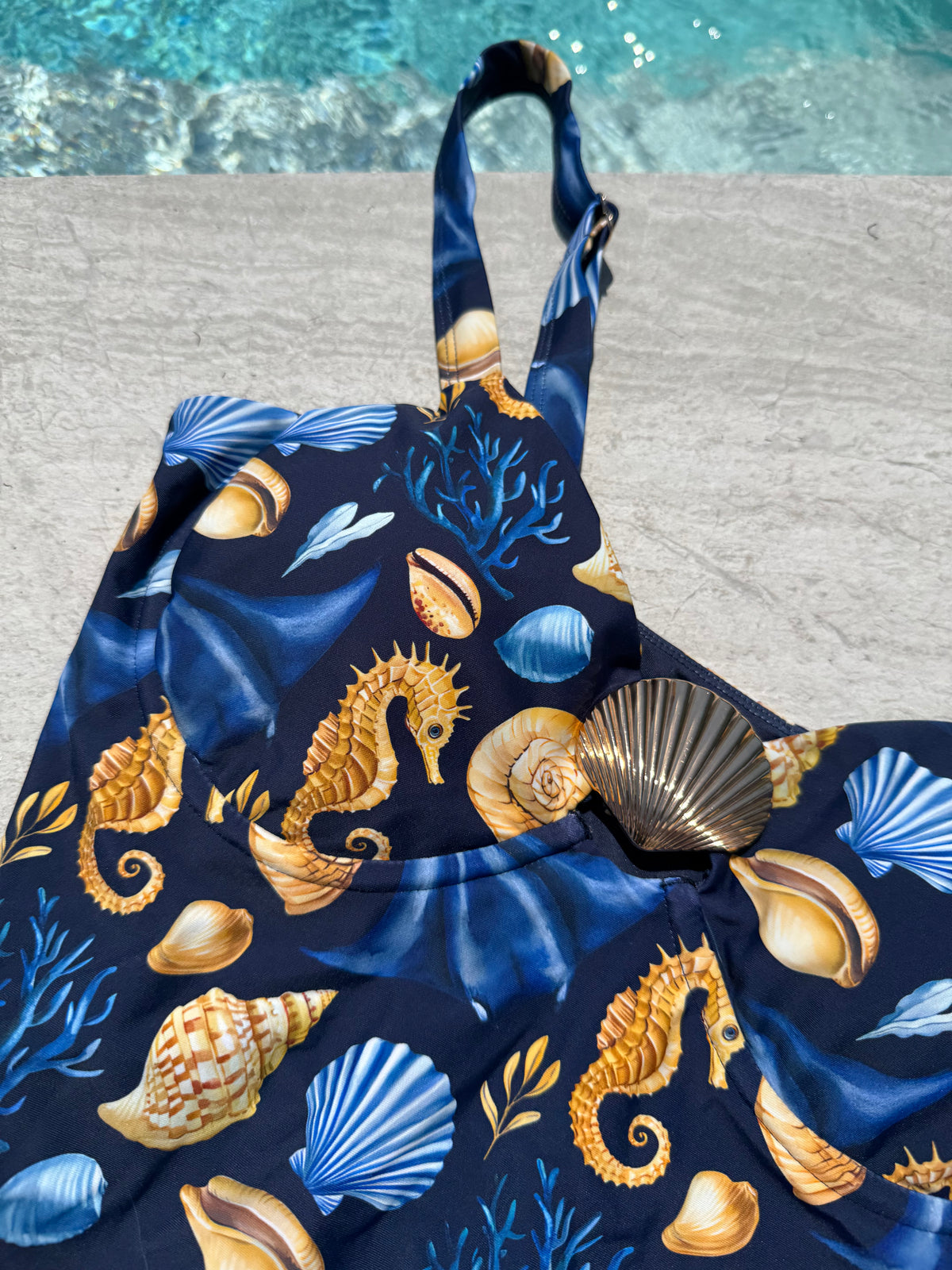 Čiovo navy seashell print ISABELLA one piece swimsuit