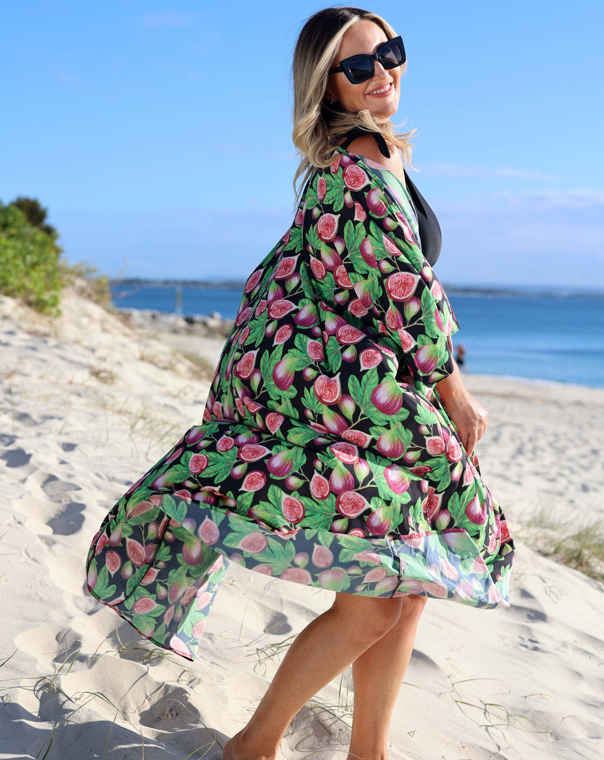 SARINA Soft Kimono Robe — Figs
