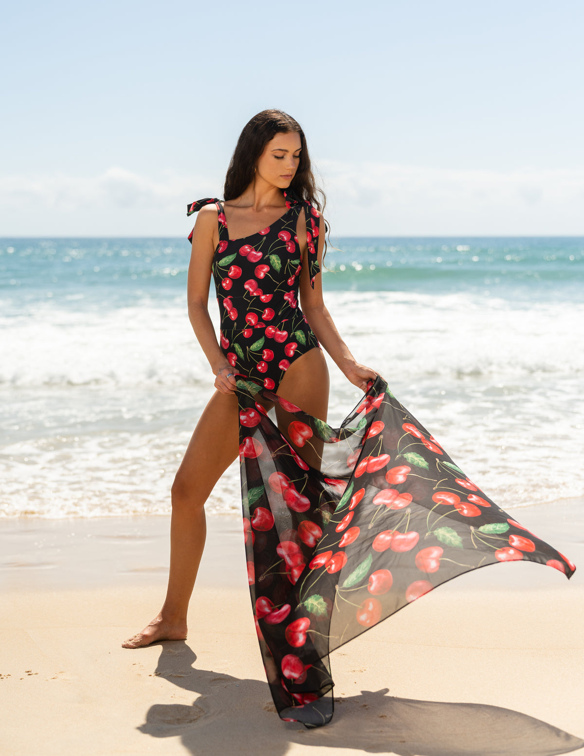 DIJANA Tie Shoulder Swimsuit — Višnja