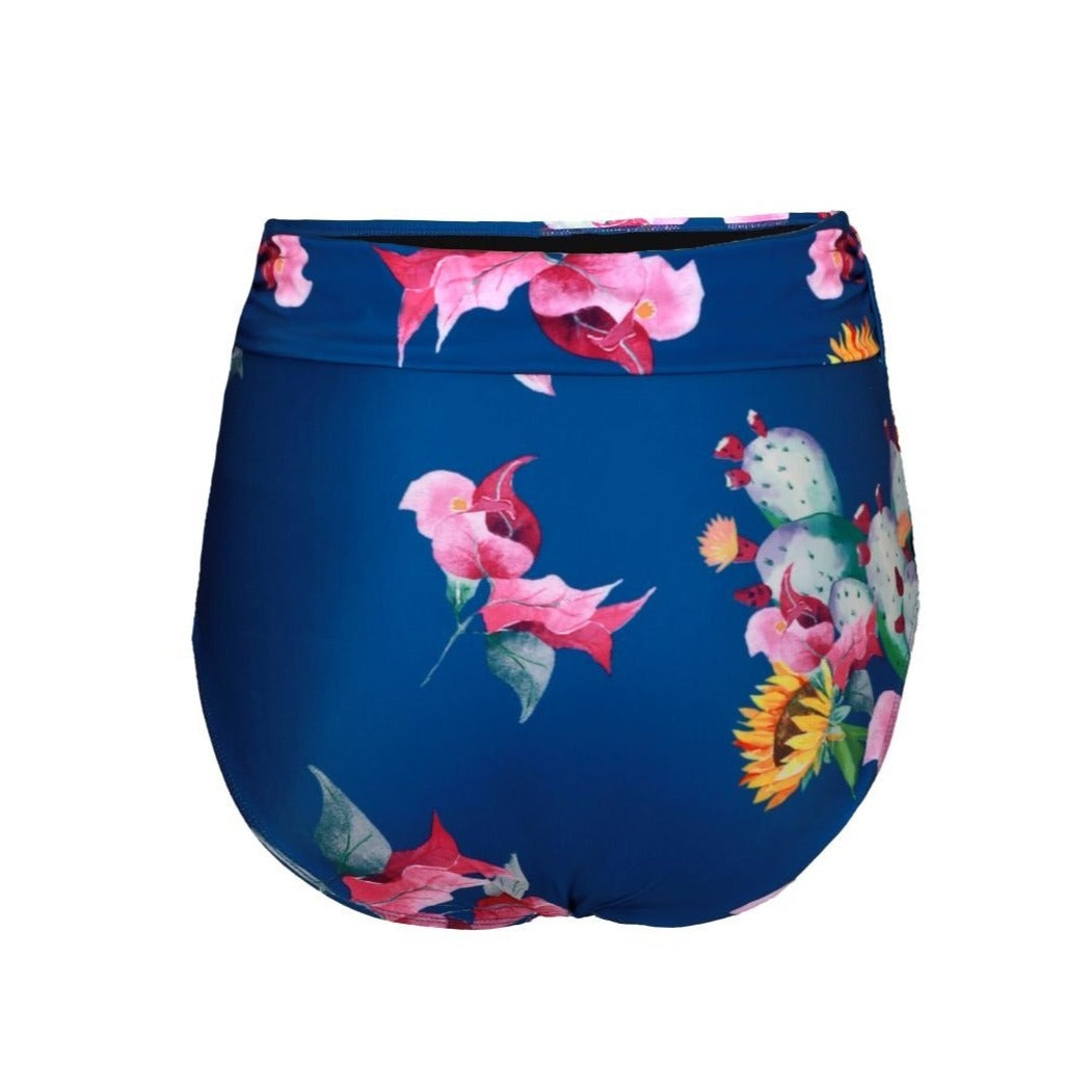 LUCIA 'Fleur' High Waist Bikini Bottoms with Removable Waist Tie