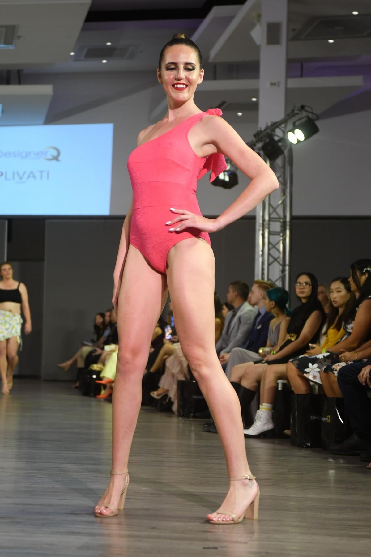 ELENA One Shoulder Swimsuit — Hot Pink