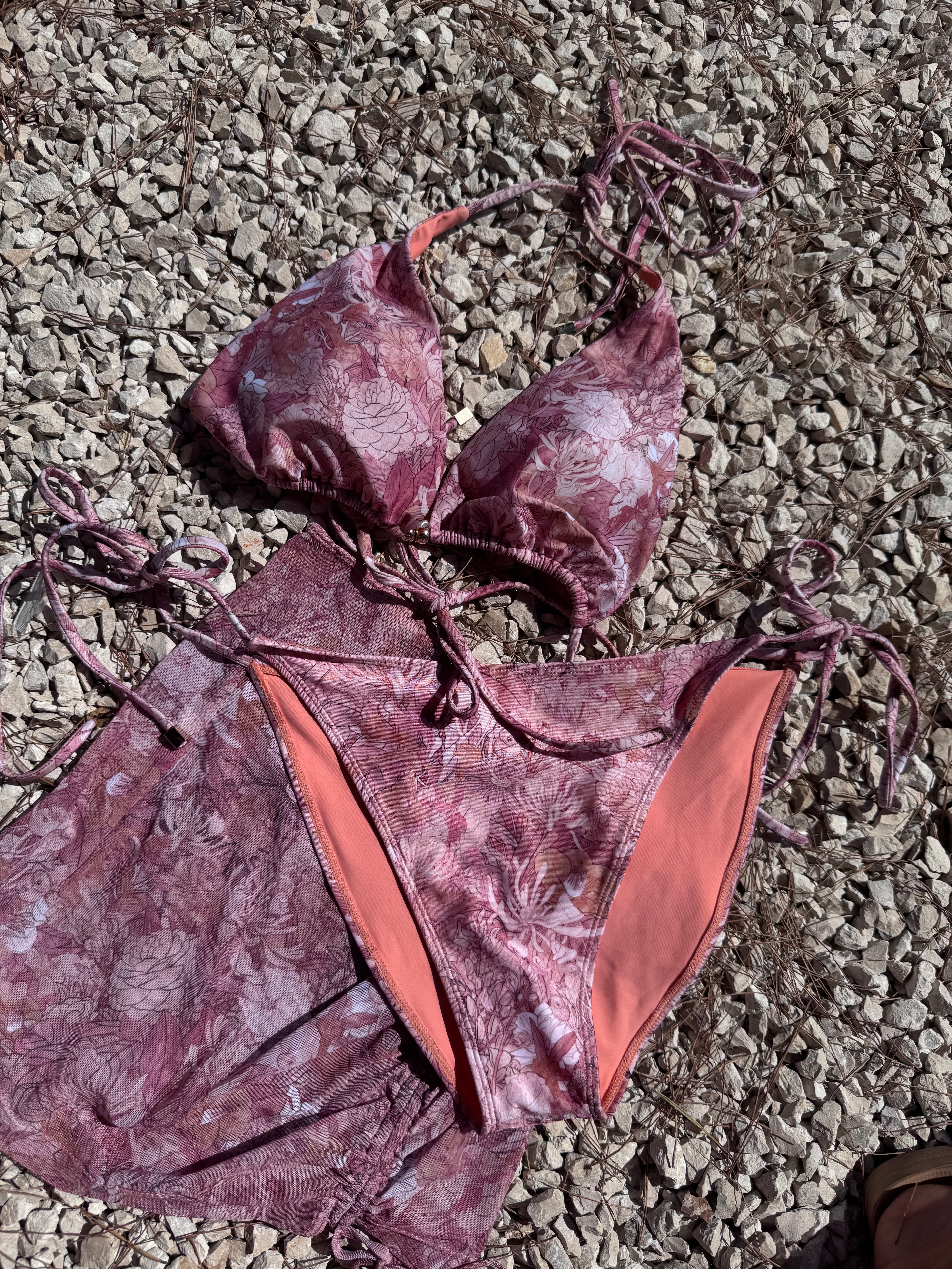 MILA TIE-SIDE BIKINI BOTTOM — RUŽA