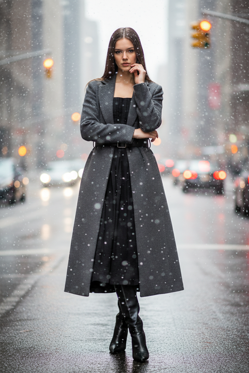 TAYLA - Pleated Bodice Detail Midi Dress