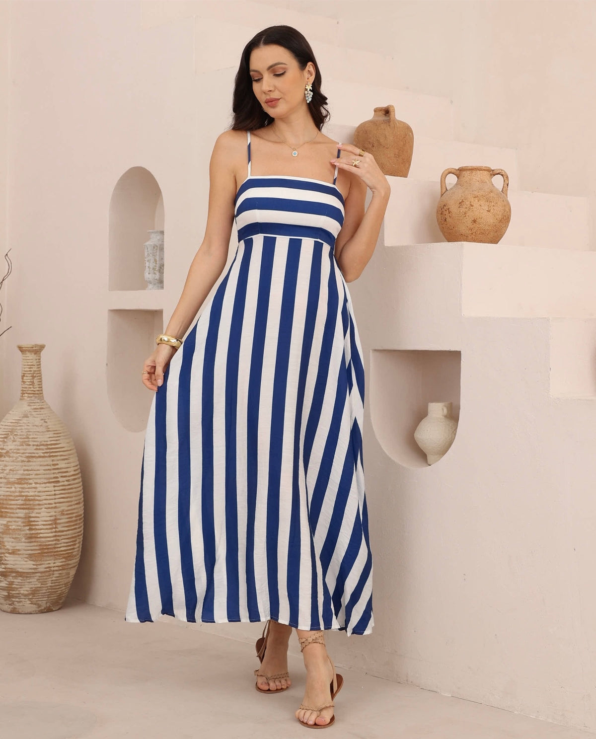CAPRI Maxi Dress - Cobalt Stripe