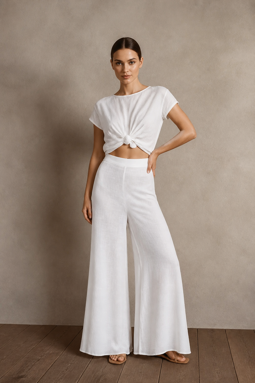 ALBA Palazzo Pant - White
