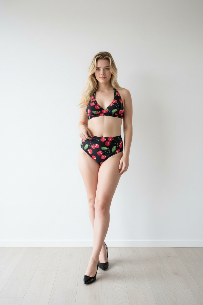 (PRE-ORDER) ADA - Mid Waist Bikini Bottoms - VIŠNJA