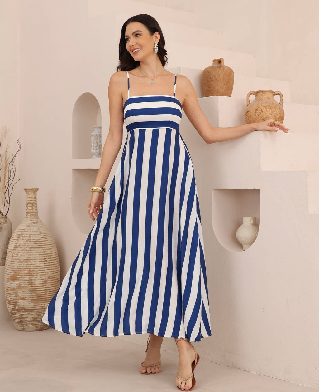 CAPRI Maxi Dress - Cobalt Stripe