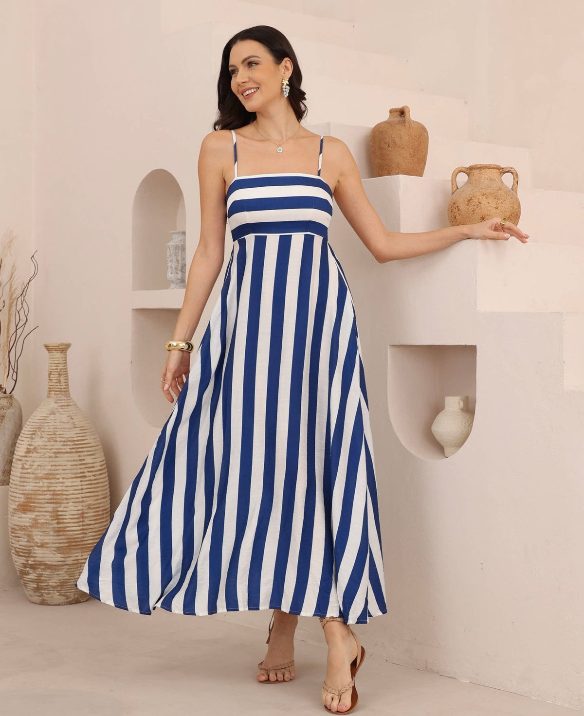 CAPRI Maxi Dress - Cobalt Stripe