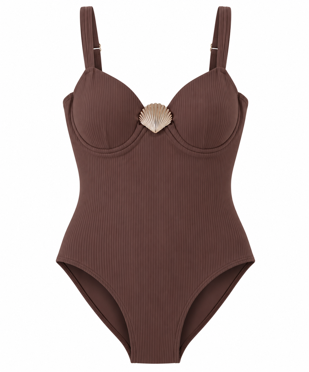 ISSY Underwire One Piece Swimsuit — Cocoa