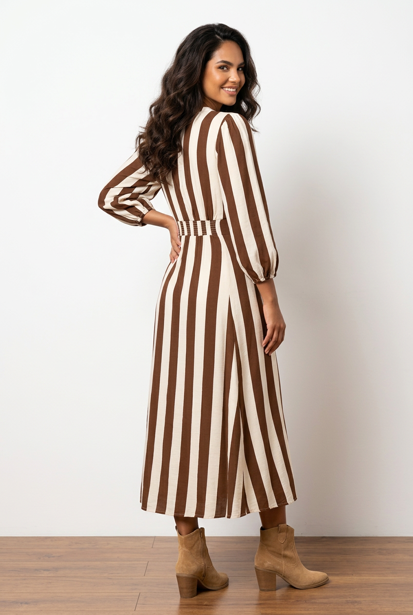 LUELLA Chocolate Stripe Maxi Dress