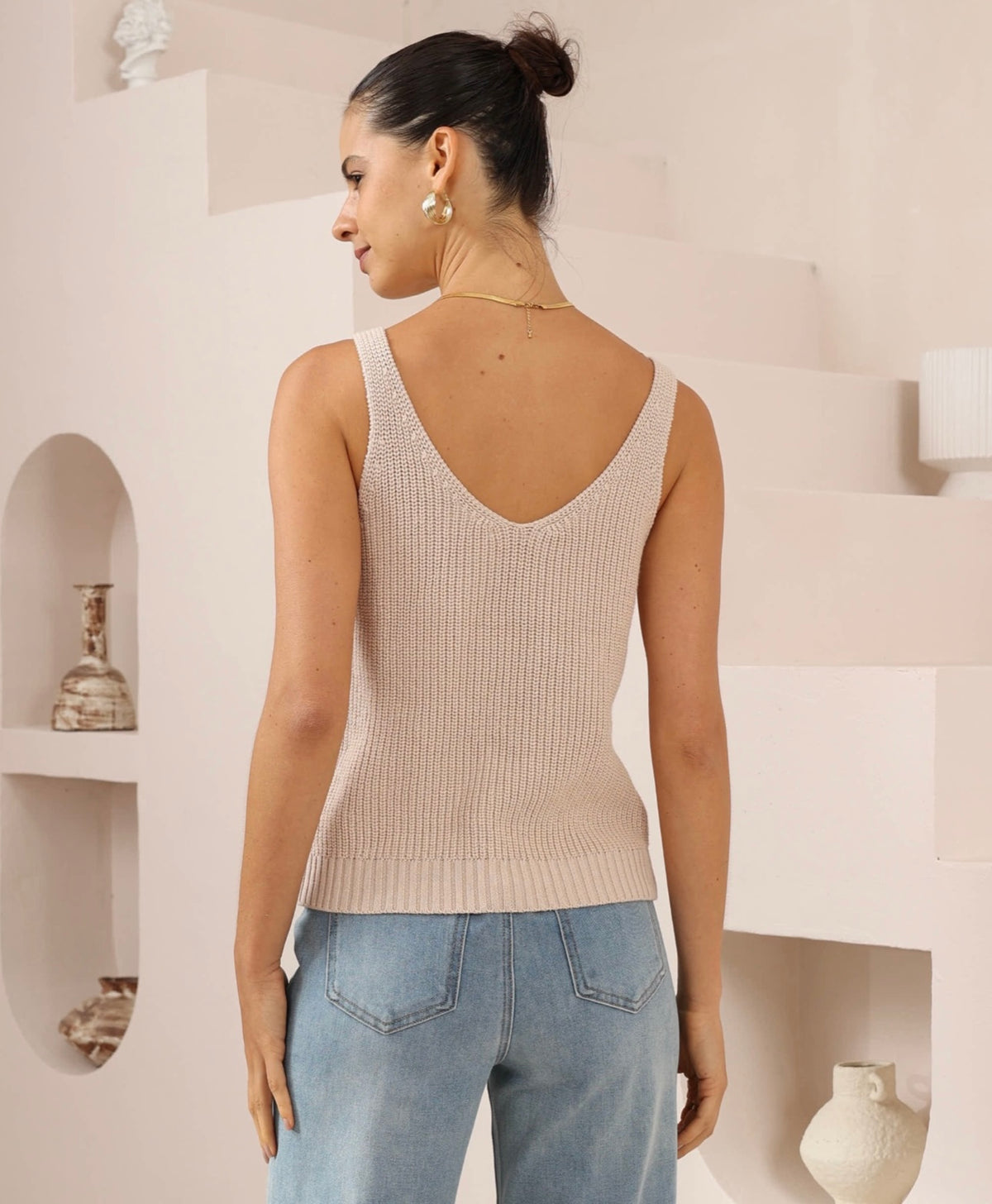 JULIA cami singlet, soft cotton knit