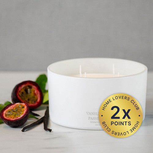 Extra Large 4 Wick Soy Wax Candle - Vanilla Bean & Passionfruit