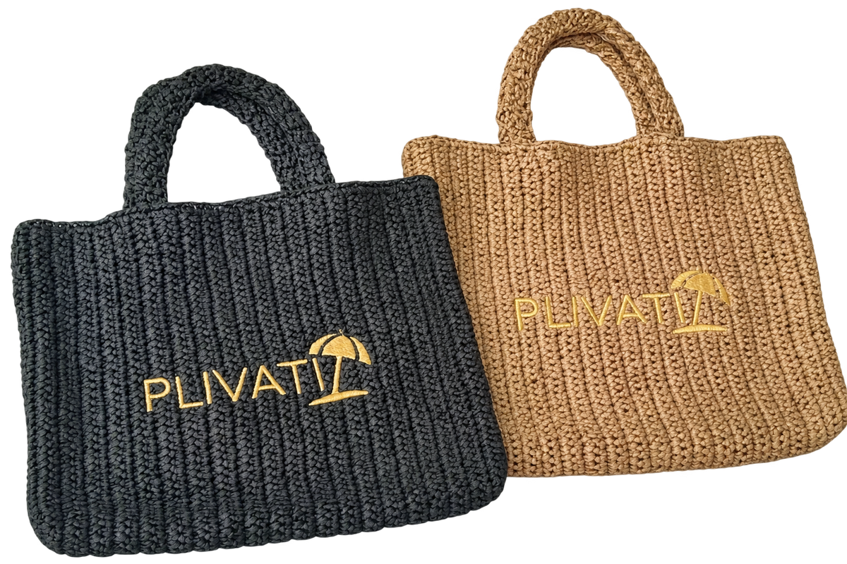 PLIVATI Straw Beach Tote Bag