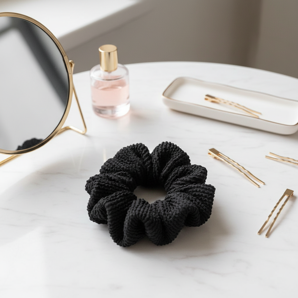 SCRUNCHIE 'Black' Crinkle