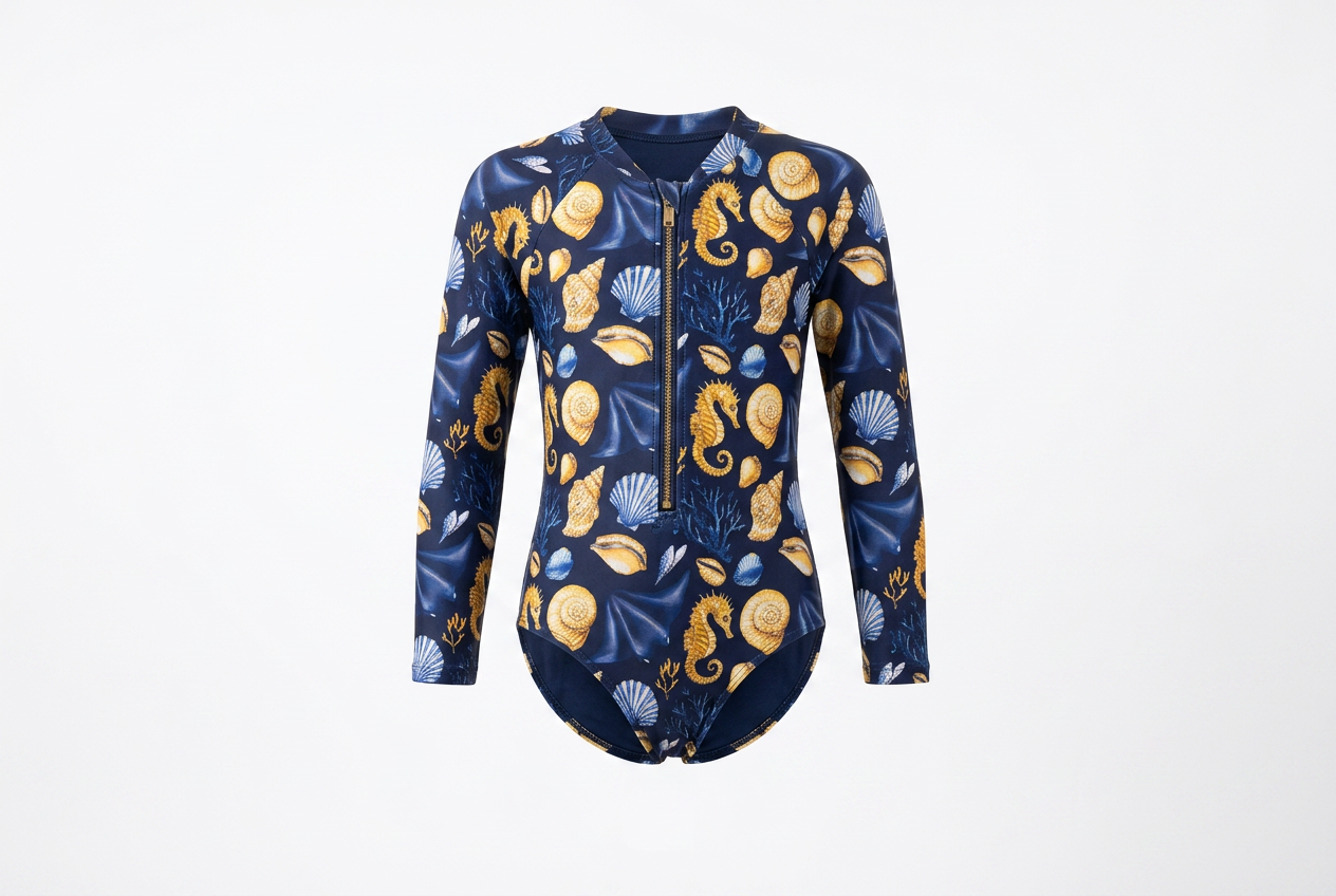 Mini LANA - ČIOVO One Piece Girls Long Sleeve Swimsuit