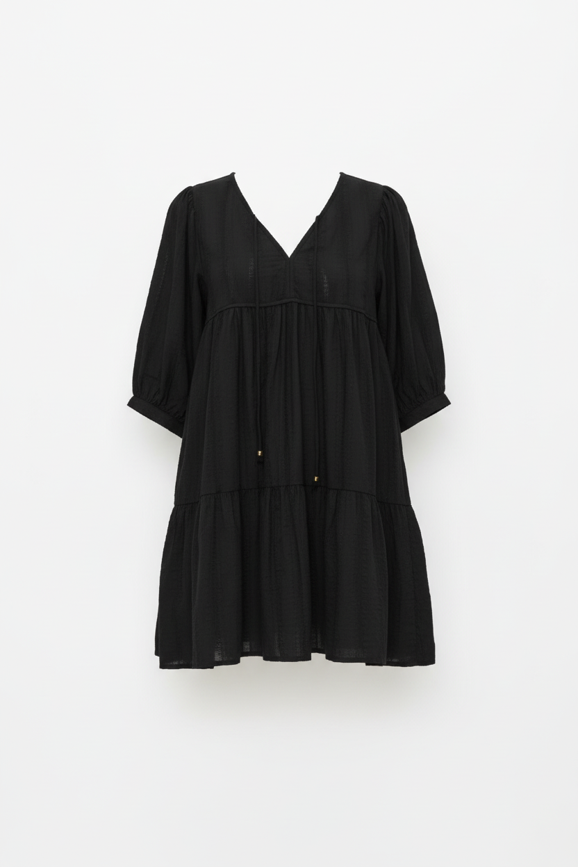 CHARLIZE Mini Dress — Black