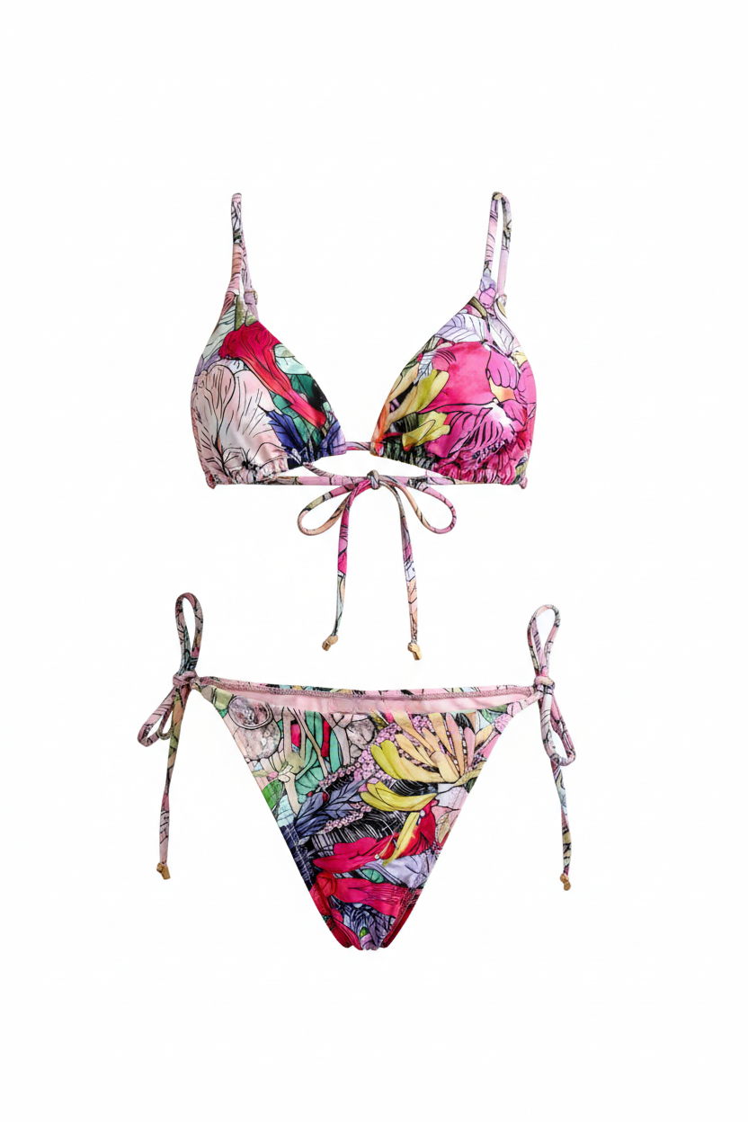 STEVIE 'IN BLOOM’ String Tie Up - Bikini Bottoms