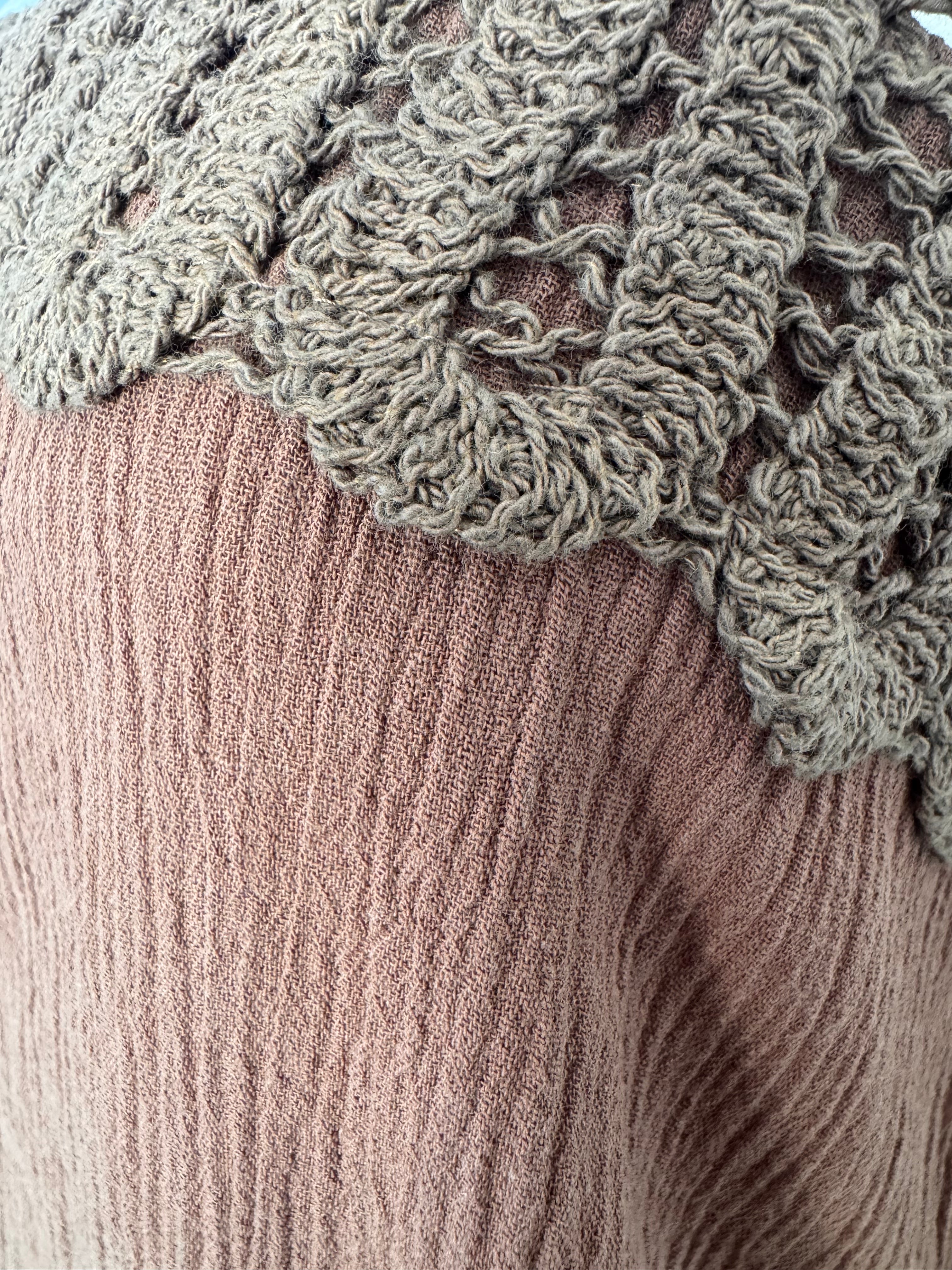 MINA Crochet Trim Resort Shorts - Mocha