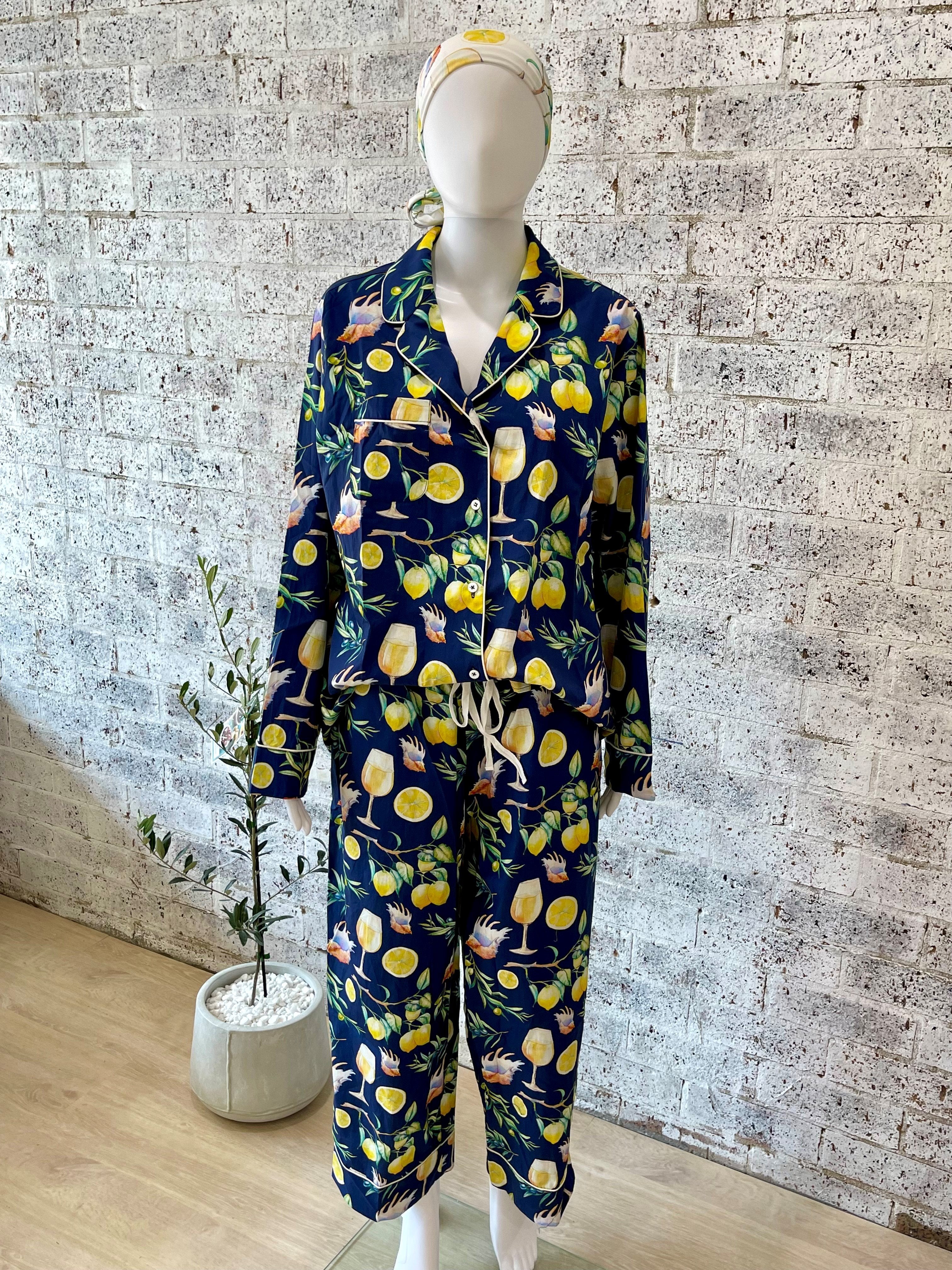 ADRIATIC Long Sleeve Button Sleep Shirt