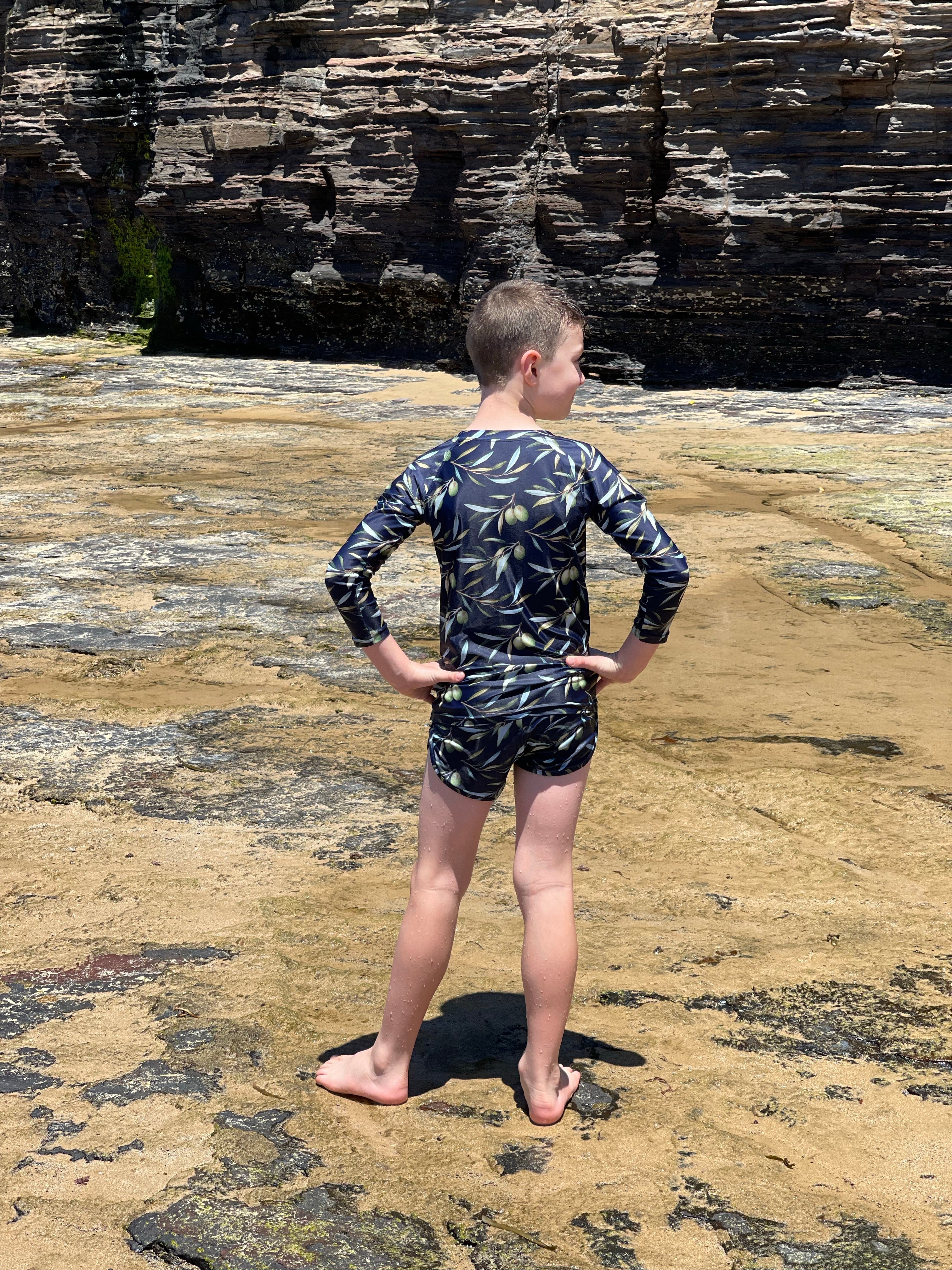 Mini MASLINA (Olives) Kids Shortie Swim Shorts