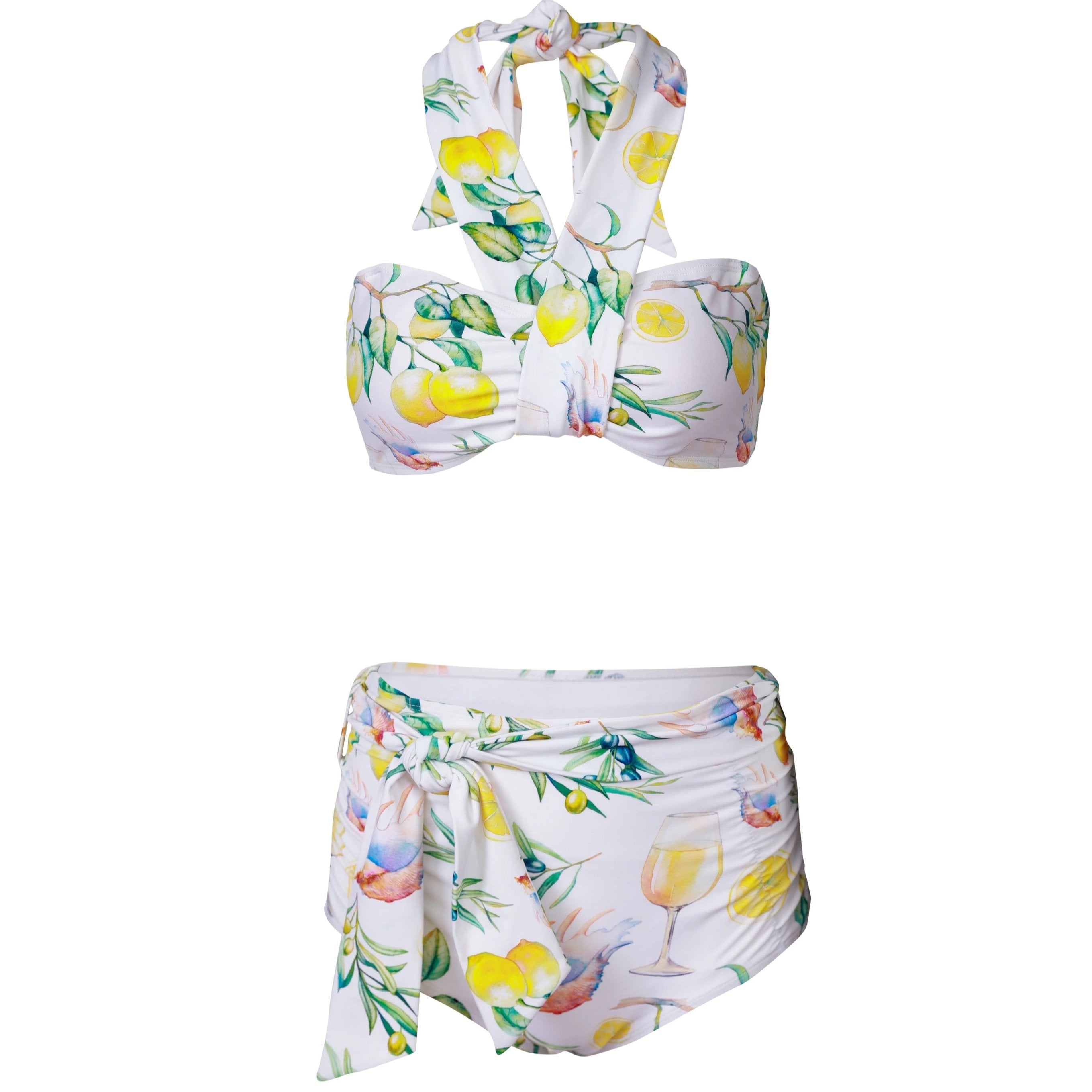 LUCIA 'Adriatic' Bikini Bottoms with Waist Tie