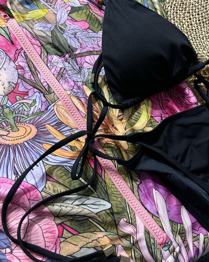 STEVIE 'BLACK’ String Tie Up - Bikini Bottoms
