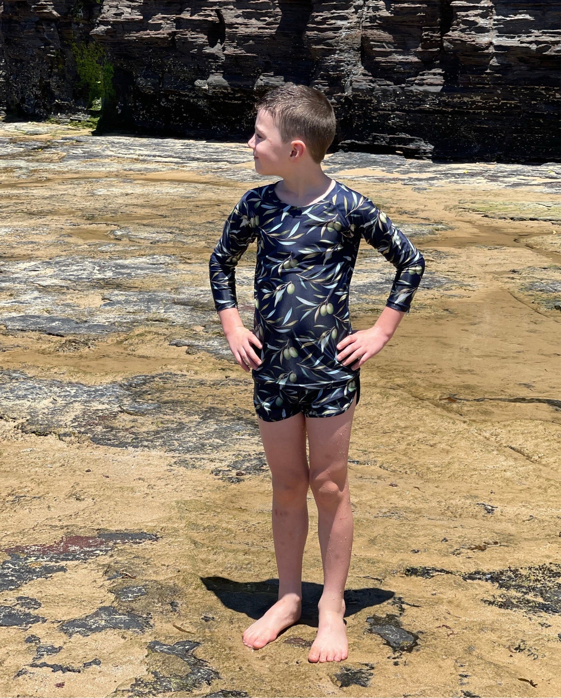 Mini MASLINA (Olives) Kids Shortie Swim Shorts