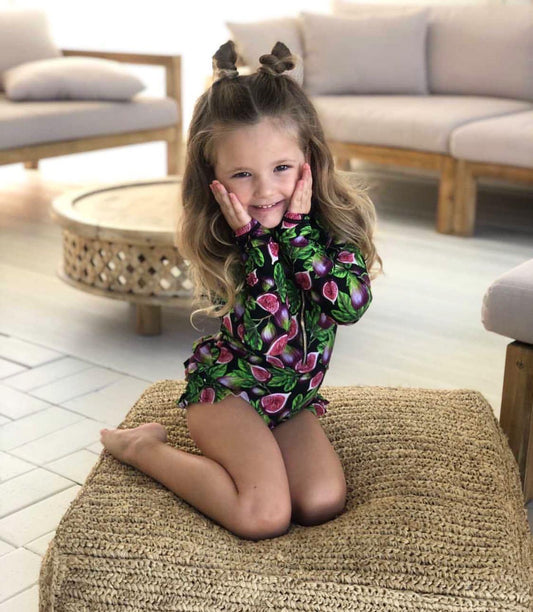 Mini IVANA 'Figs' One Piece Swimsuit with Gold Zip - GIRLS