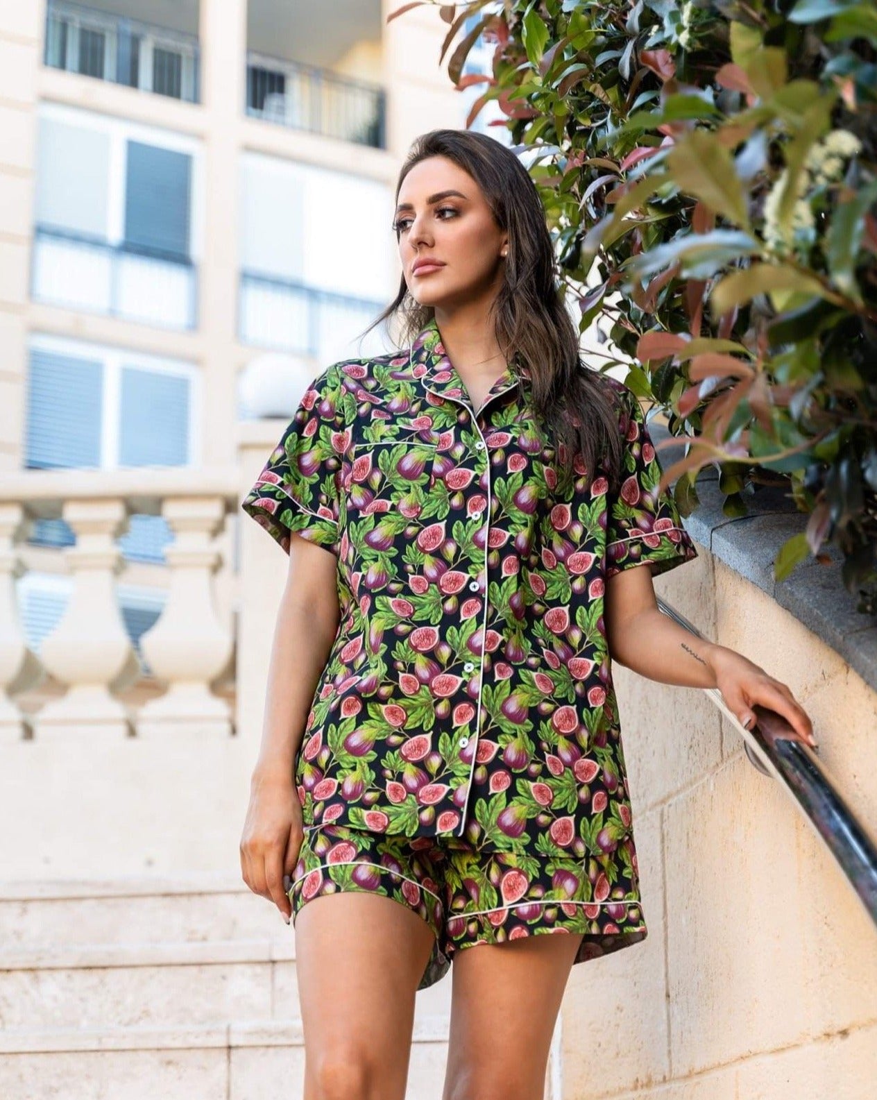 FIGS Short Sleeve Button Sleep Shirt