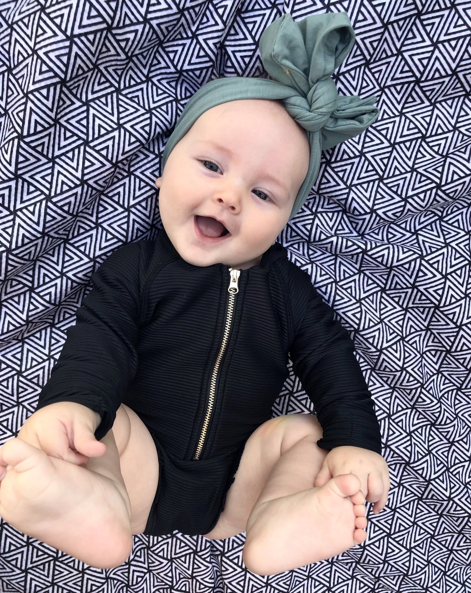 Mini IVANA 'Black Rib' One Piece - PLIVATI  baby girl swimwear