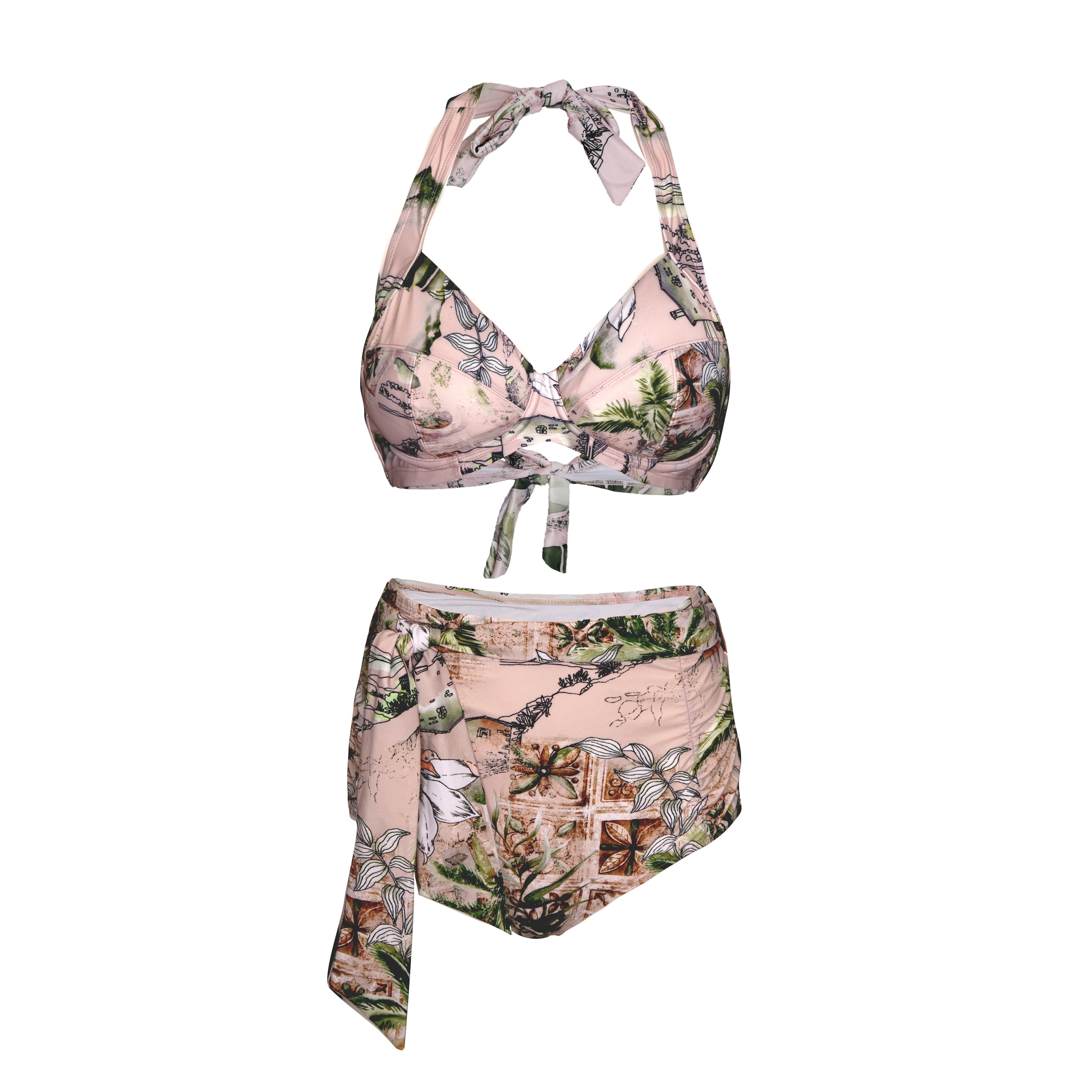 LUCIA 'Selo' High Waist Bikini Bottoms with Removable Waist Tie