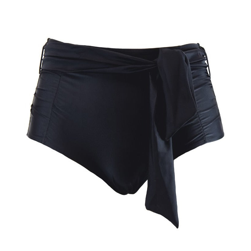 LUCIA High Waist 'Black' Bikini Bottoms with Removable Tie
