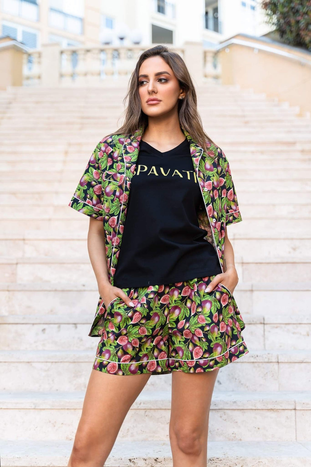 FIGS Short Sleeve Button Sleep Shirt