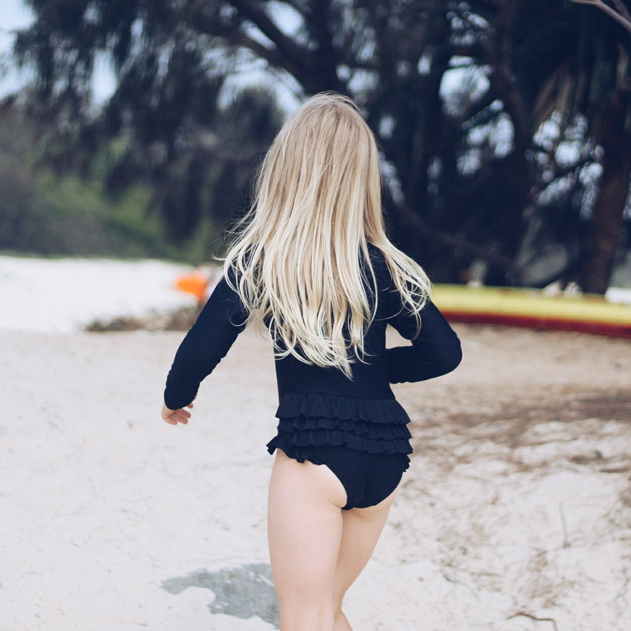 Mini IVANA 'Black' One Piece Long Sleeve Swimsuit - GIRLS