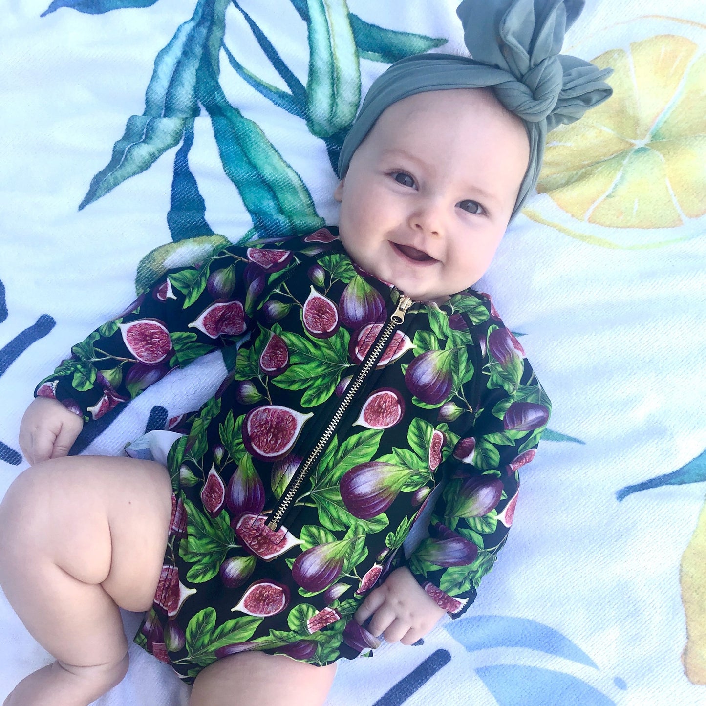 Mini IVANA 'Figs' One Piece Swimsuit with Gold Zip - GIRLS